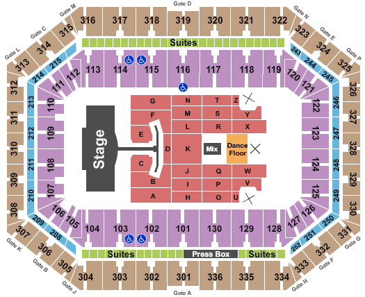 JMA Wireless Dome P!nk Seating Chart